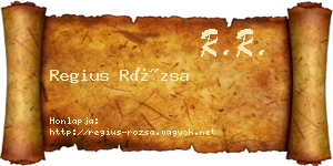 Regius Rózsa névjegykártya
