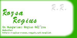 rozsa regius business card